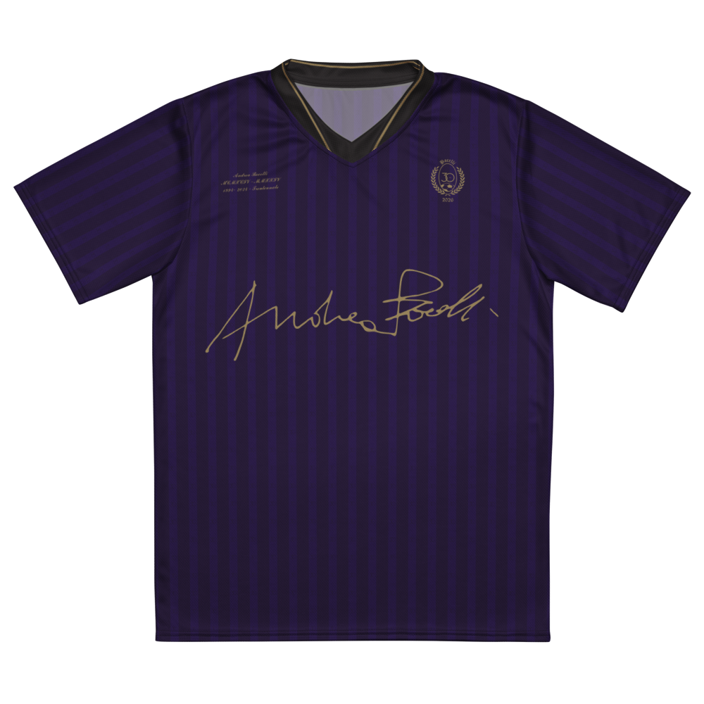 Andrea Bocelli Striped Soccer Jersey